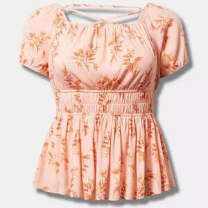 Crinkle Gauze Cris Cross Back Top